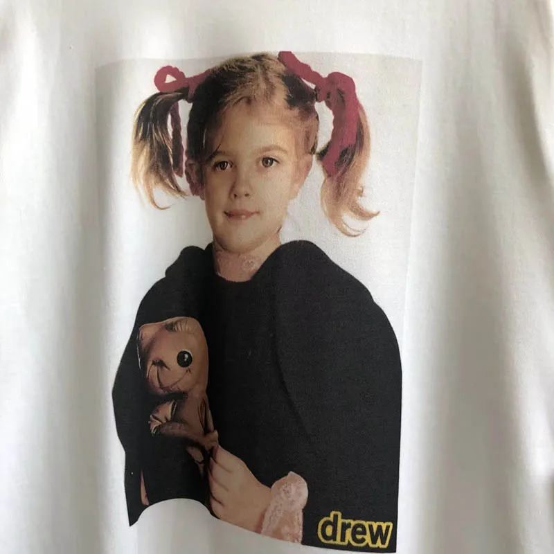 19S DREW House Girl с принтом, короткий рукав, Мужская футболка, Harajuku, Покемон, свободные хлопковые футболки для мужчин и женщин, пуловер, хип-хоп Футболка