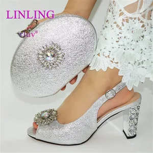 Silver Sandals Arrival Italian Shoes and Bags Set Matching Shoes and Bag Set In Heels Shoe and Match in India