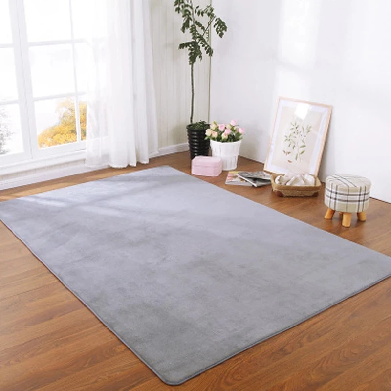 

Pure Color Coral Velvet Carpet Living Room Sofa Blanket Bedroom Room Bedside Carpet Tatami Crawling Mat Home Decor Prayer Carpet