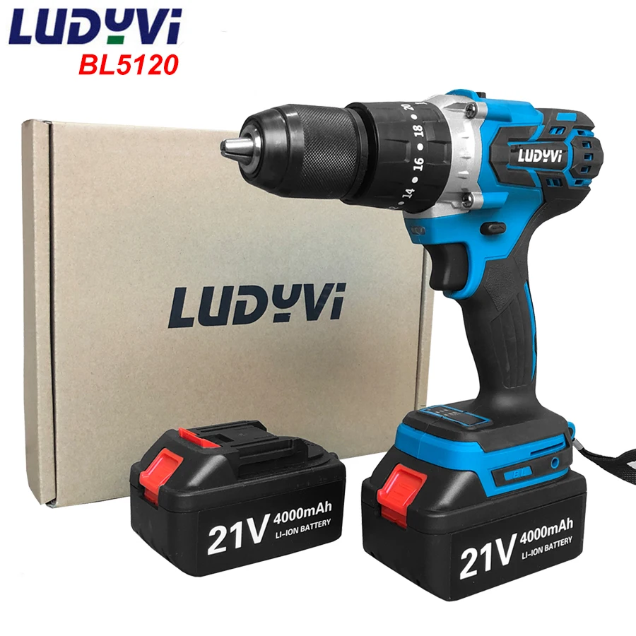 

Brushless Screwdriver 115N/M 18V 4000mah Battery Electric Screwdriver With Impact Function Cordless Drill Power Tools