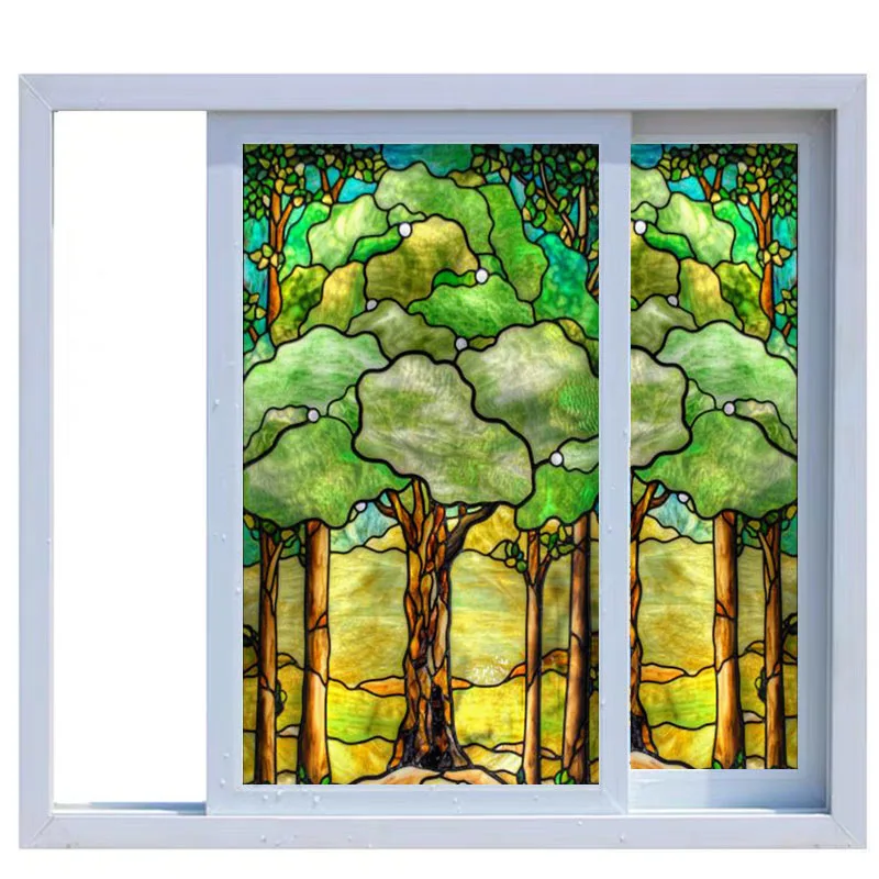 Церковная цветная матовая оконная пленка витражная наклейка самоклеящаяся
