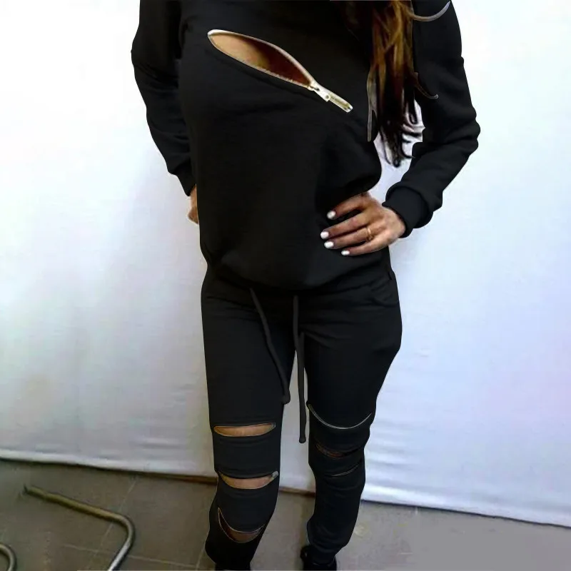 

Zipper Hooded 2022 New Design Fashion Hot Sale Suit Set Women Tracksuit Two-piece Style Outfit Sweatshirt Sport Wear
