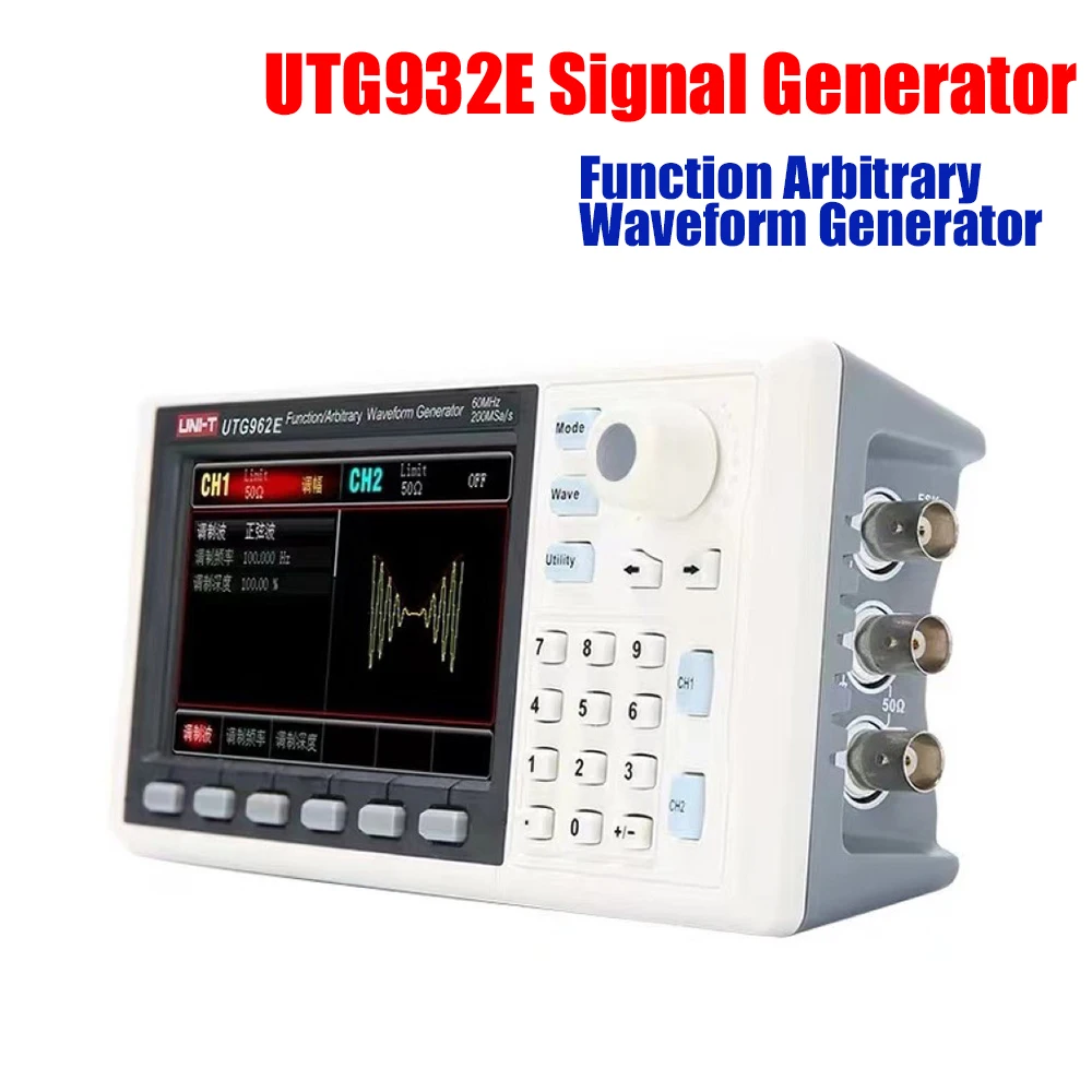 

UNI-T UTG962E набор генераторов произвольной формы двухканальный 200 мкс/с 14-битный измеритель частоты квадратной волны 60 МГц