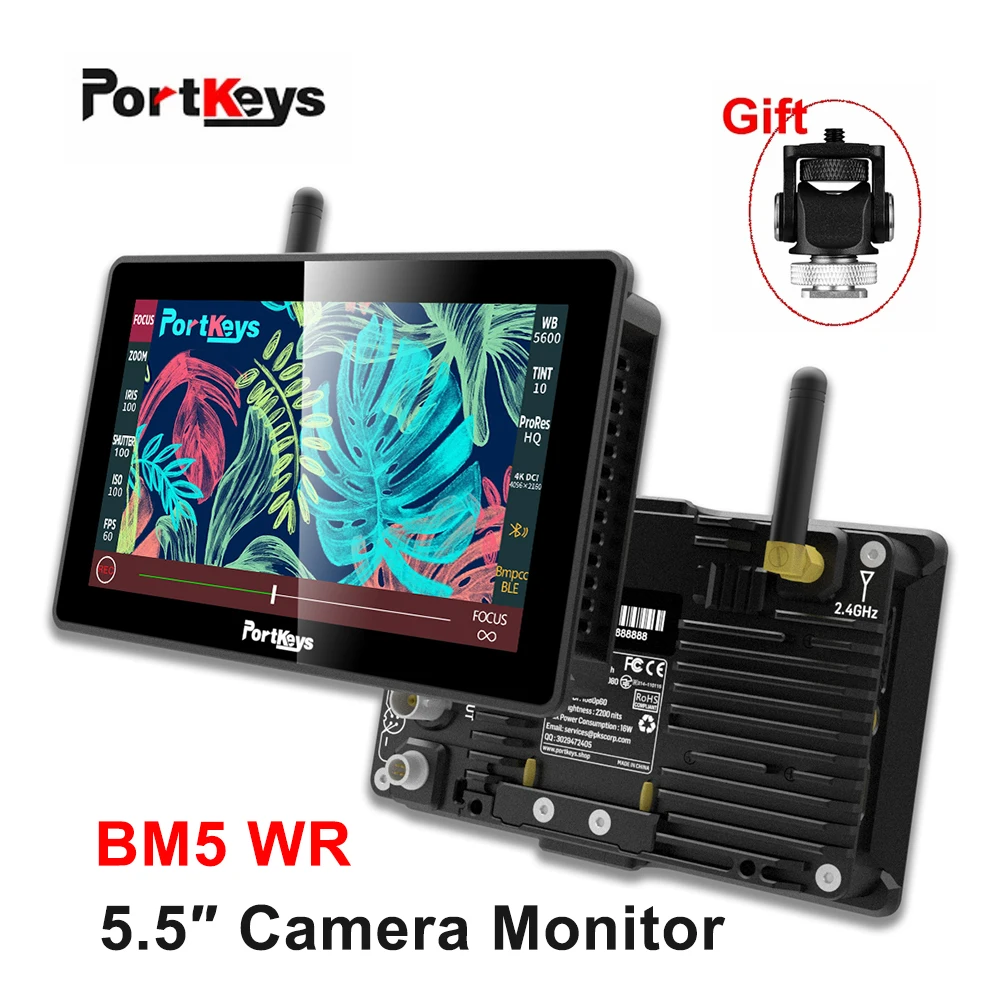 Пульт управления беспроводной камерой PortKeys BM5 III WR Monitor 2200Nit SDI/HDMI для RED KOMODO/BMPCC 4K/6K /Sony/Canon/Nucleus N/M