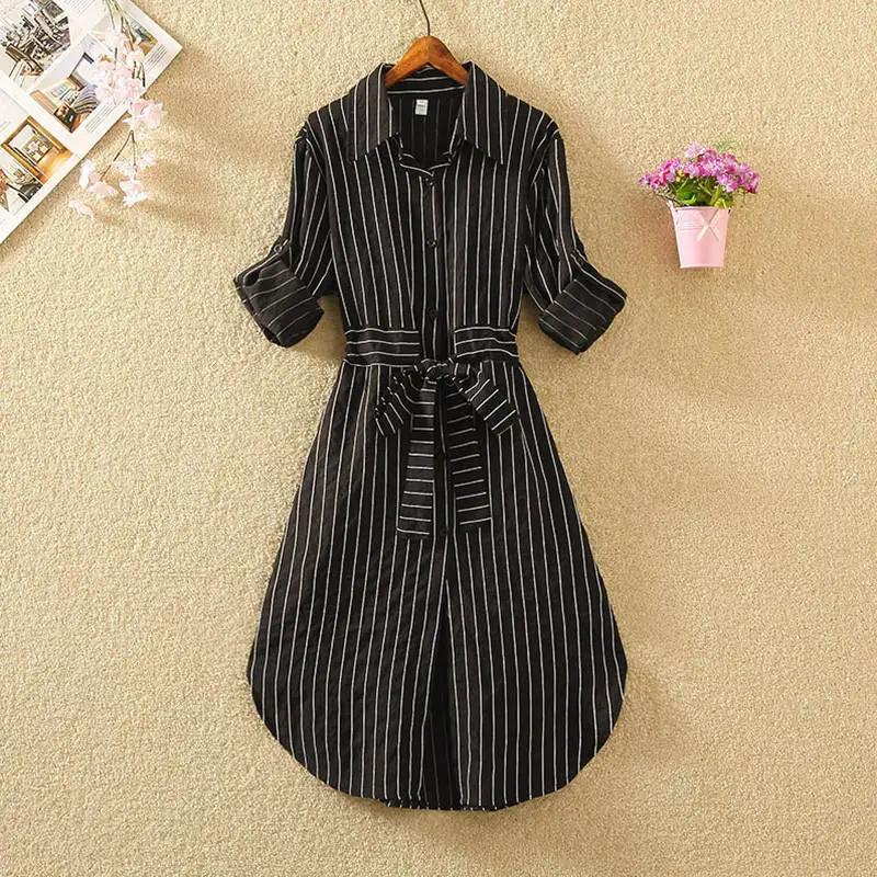 Женское платье рубашка элегантное офисное в полоску лето весна с коротким