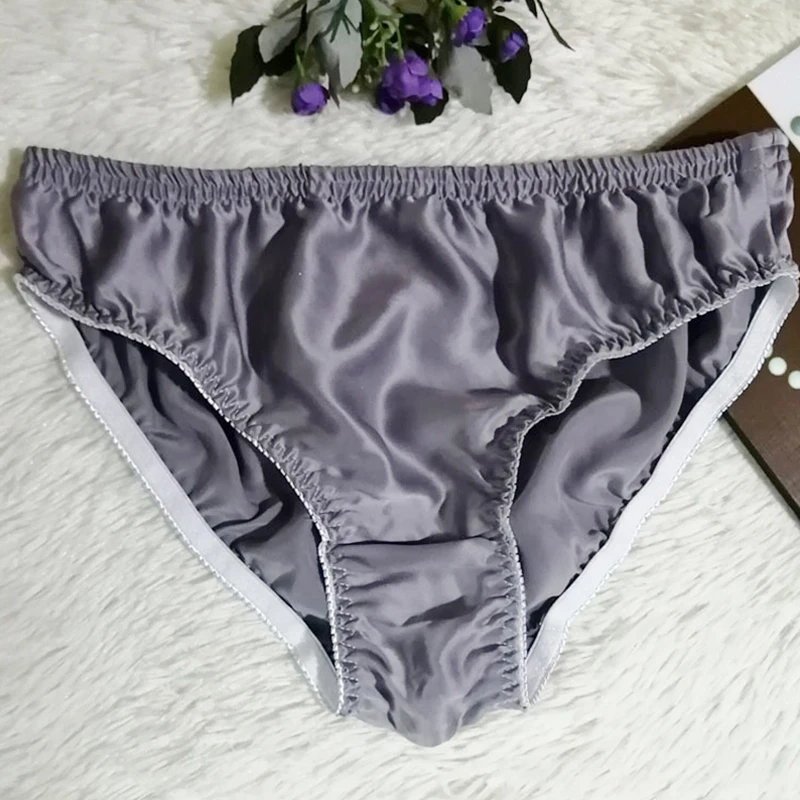 Трусы женские из 100% шелка удобные дышащие атласные бесшовные трусы пикантные