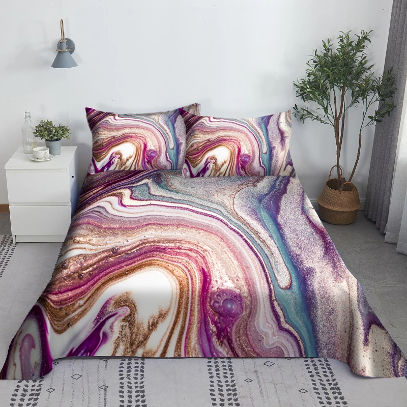 Постельное белье из полиэстера постельное с наволочкой позолоченное зеленым