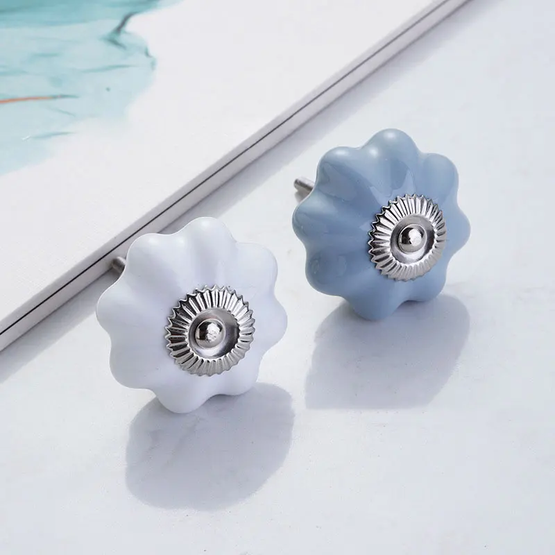 Антикварные ручная роспись Керамика круглые ручки для шкафа На ящики тумба с