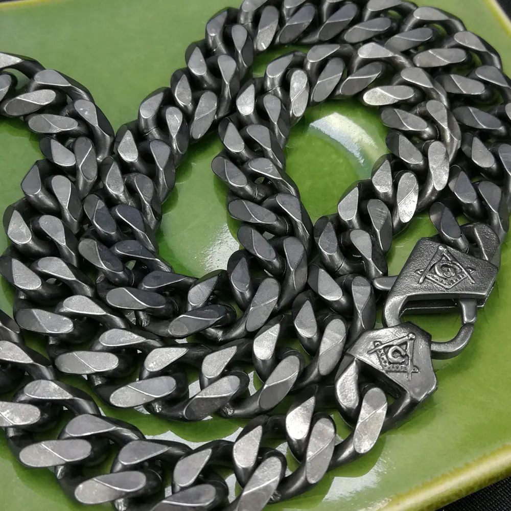 N396 ретро ожерелье масонский масон цепь Тяжелая Мужская 316L нержавеющая