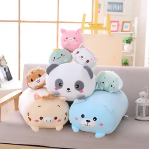 Милая подушка в виде животного, динозавр, свинка, кошка, медведь, плюшевая игрушка, мягкая мультяшная панда, хомяк, слон, олень, мягкая кукла, подушка для девочки, подарок