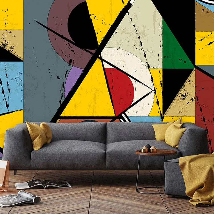 3D скандинавские абстрактные граффити цветные обои геометрические цвета