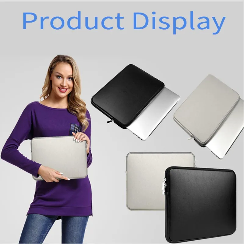 

Home Zipper Type PU Sleeve Bag Case For Macbook Air Pro Cover Liner Sleeve For Macbook Air Portable Storage Bag