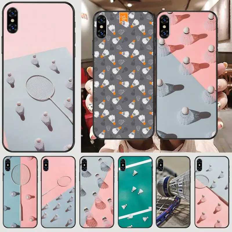

I love badminton Phone Case For Black-Iphone 5 5s se 6 6s 7 8 11 12 X Xs Xr Pro Plus Max Mini Cover