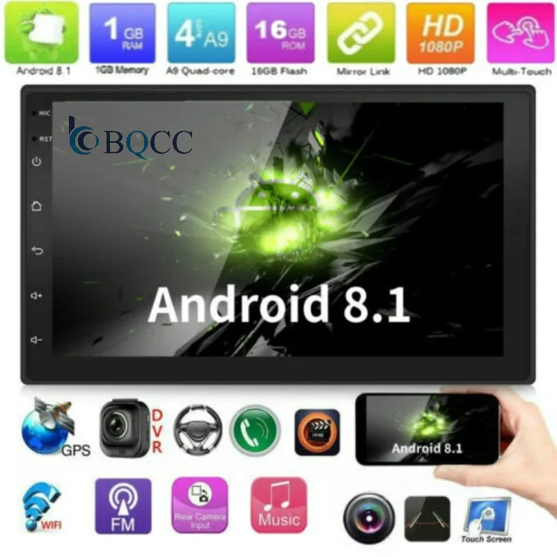 2Din " четырехъядерный Android 8,1 gps Navi Wifi DVR автомобильный стерео MP5 плеер FM Радио авторадио