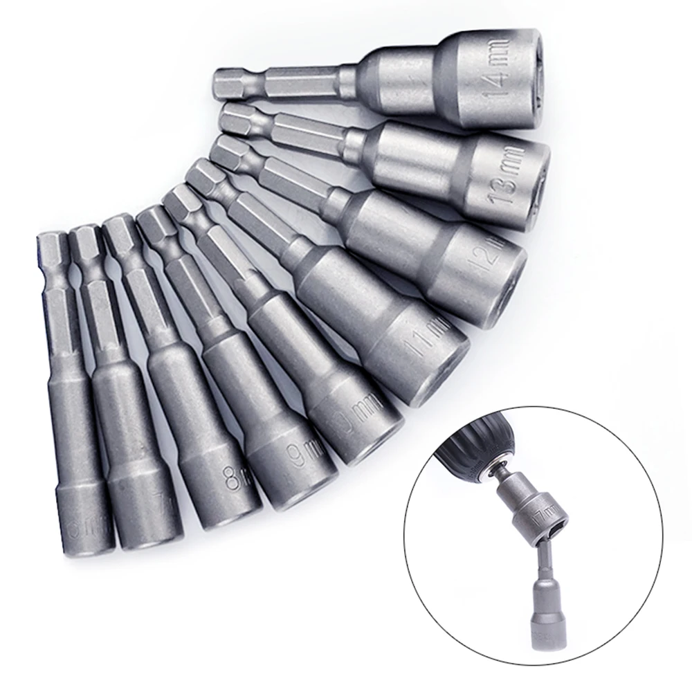 

1 шт. 1/4 "Шестигранным хвостовиком Мощность Гайка Драйвер сверло метрическое гнездо ключ, дюймовый стандарт винт на возраст от 6 до 24 мм Магни...