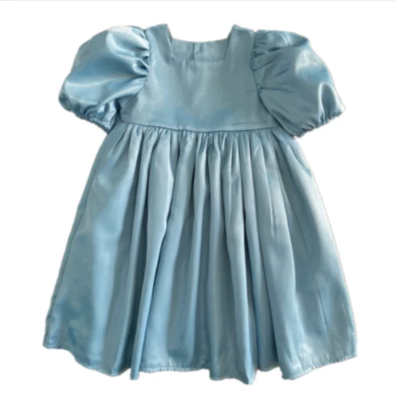 2020 Summer Girls vintage puff sleeve dress Fashion Princess Dresses Toddler Baby square collar Children ball gown | Детская одежда и