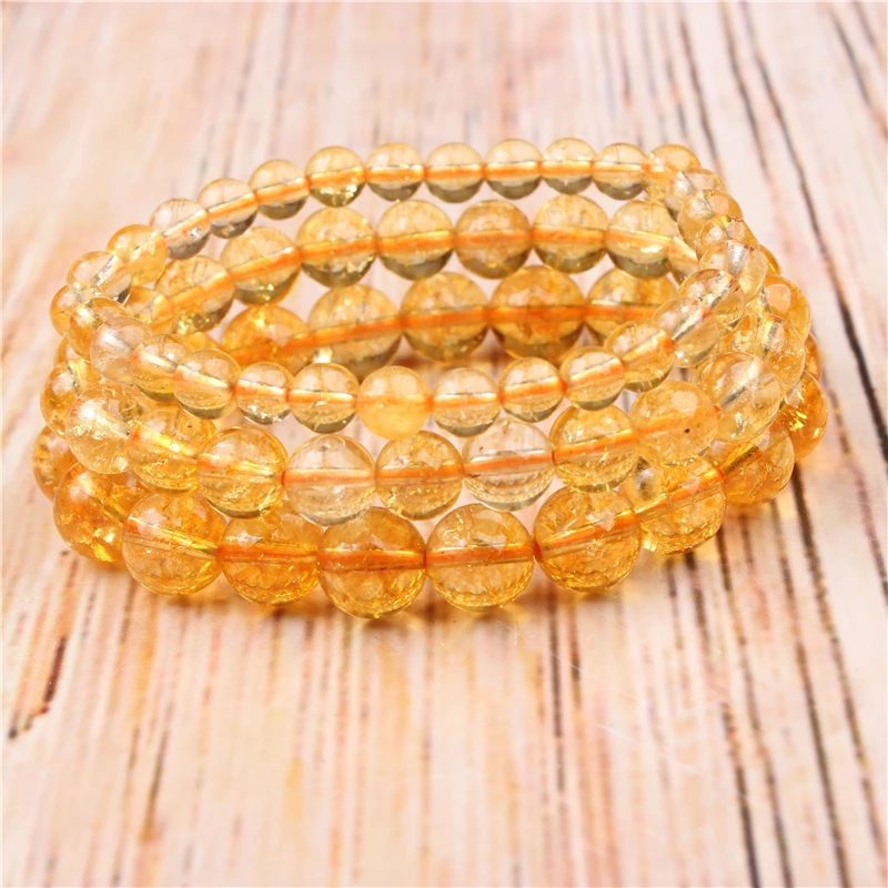 Браслет с бусинами для йоги из натурального цитрина | Украшения и аксессуары
