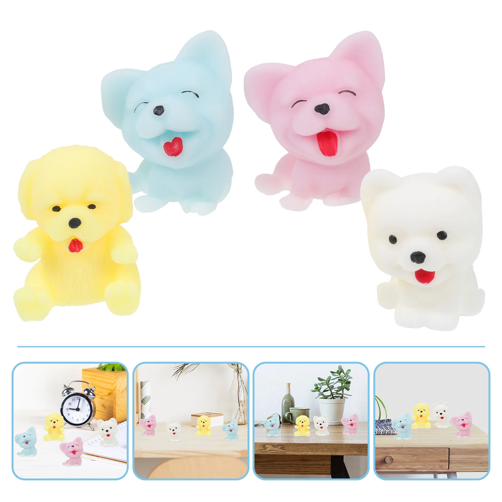 

4 шт. Мультяшные сжимаемые игрушки реквизит для фотосъемки рельефная игрушка (смешанные цвета)