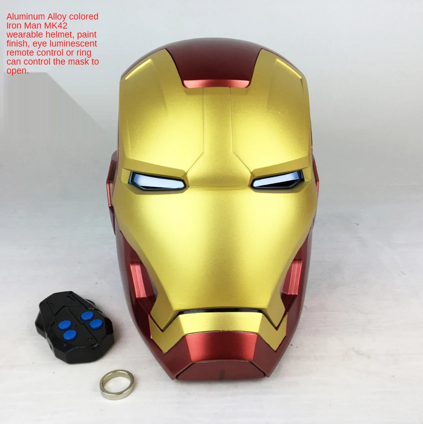 Шлем Железный человек из сплава 1:1 металлическая игрушка Электромагнитная