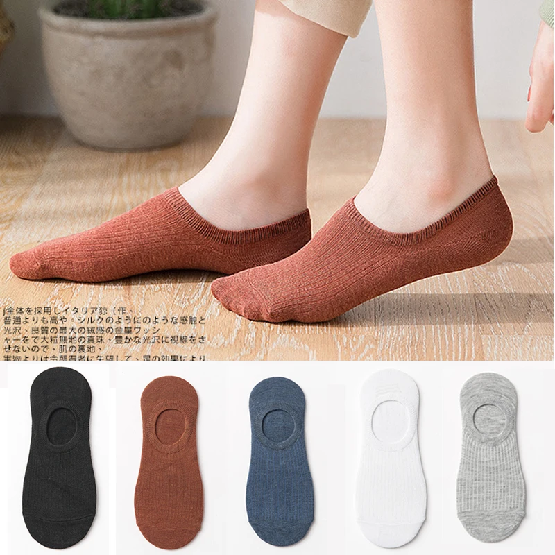

Cotton Invisible Boat Socks Set Women Anti Slip Silicone No Show Socks Comfortable Shoe Liner Socks Slippers Summer Styles Sox