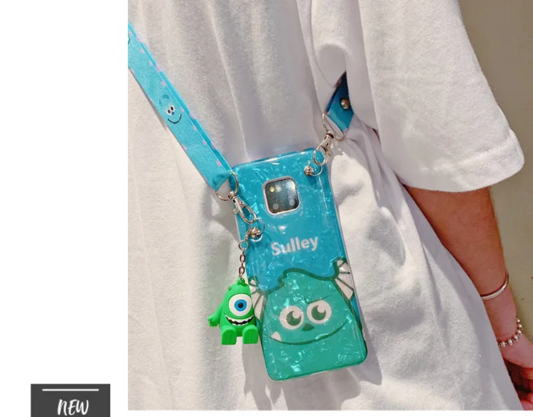 Чехол Sam S10 Coach style Monsters, милый мягкий чехол Sullivan для samsung S10 S9 S8 plus note8 note9, чехол+ игрушка+ длинный ремень
