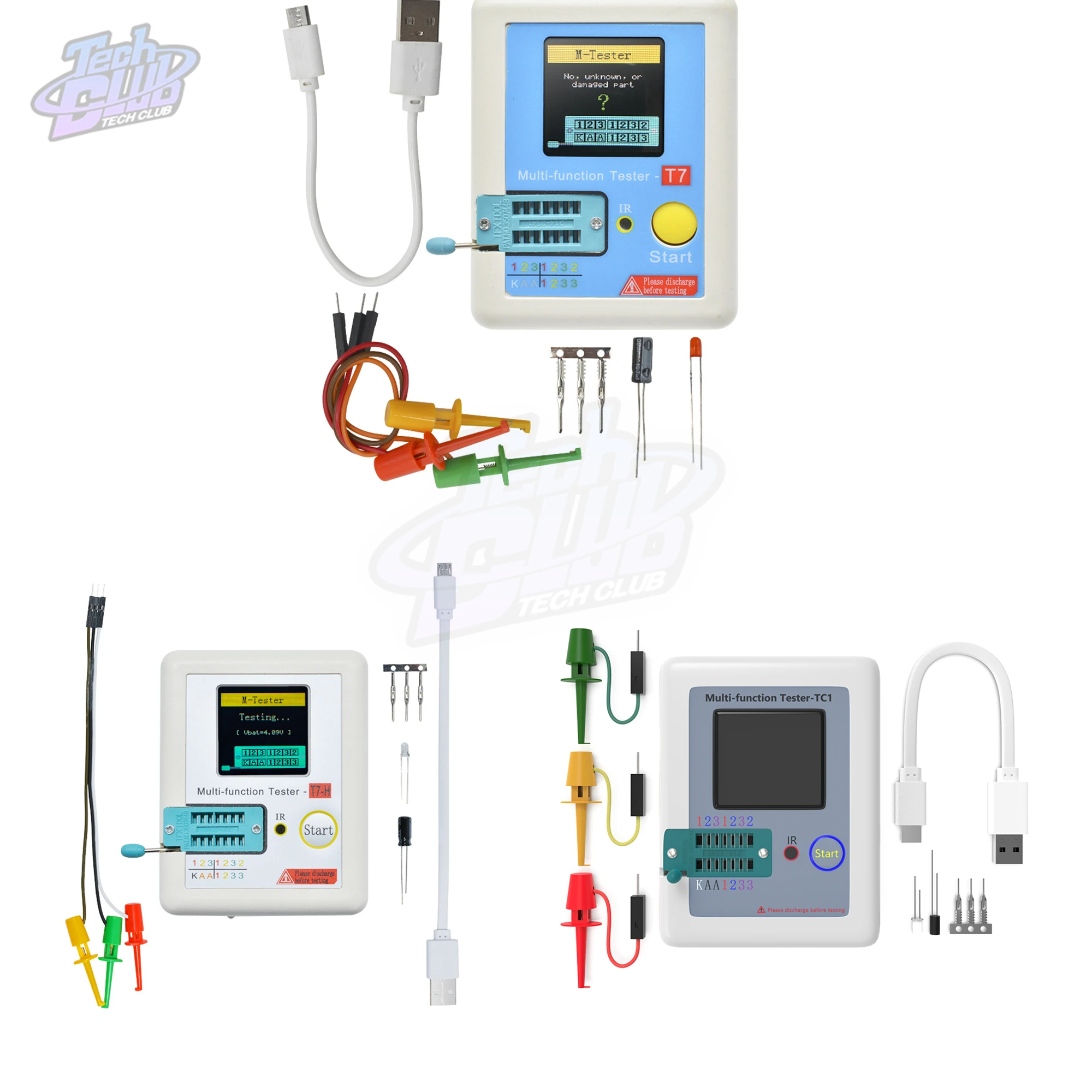 TC T7 H TCR LCR TC1TC2 прибор для проверки транзисторов диодов и триодов постоянной