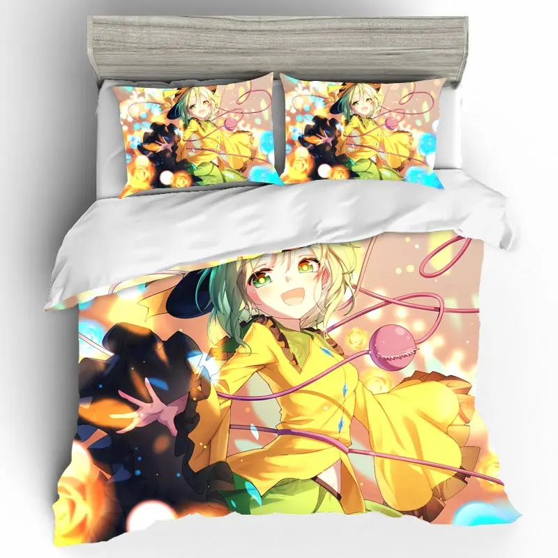 

Комплект постельного белья Edredon с аниме милой девочкой, пододеяльник, домашний текстиль, односпальный, Королевский размер, постельное белье...