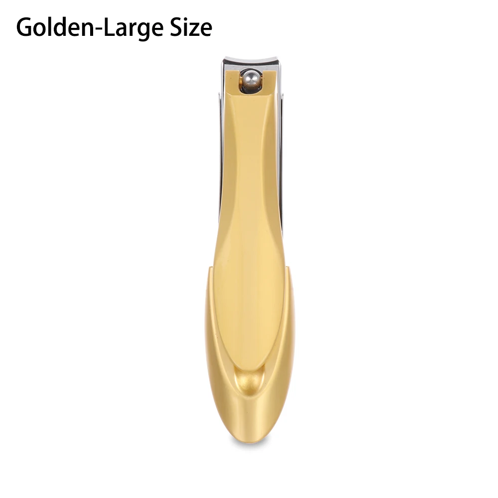Golden-Large Size 1 шт., стальные профессиональные кусачки для маникюра, резак, большой углеродный триммер для маникюра, высокое качество, острый носок, машинка для стрижки ногтей с зажимом - Цвет: Golden-Large Size