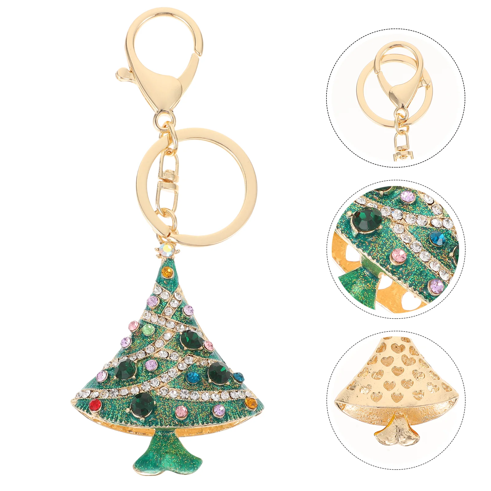 

1Pc Creative Delicate Key Pendant Xmas Tree Key Chain Chic Key Hanging Decor