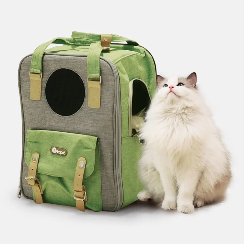 

Рюкзак для переноски домашних животных, уличная переноска для маленьких собак и кошек, двойная сумка на плечо, воздухопроницаемая складная ...