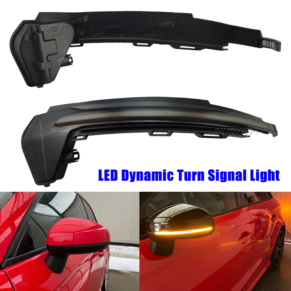

1Pair LED Dynamic Turn Signal Light Rearview Mirror Sequential Indicator Flowing Water Blinker For Audi A1 8X 2011-2017