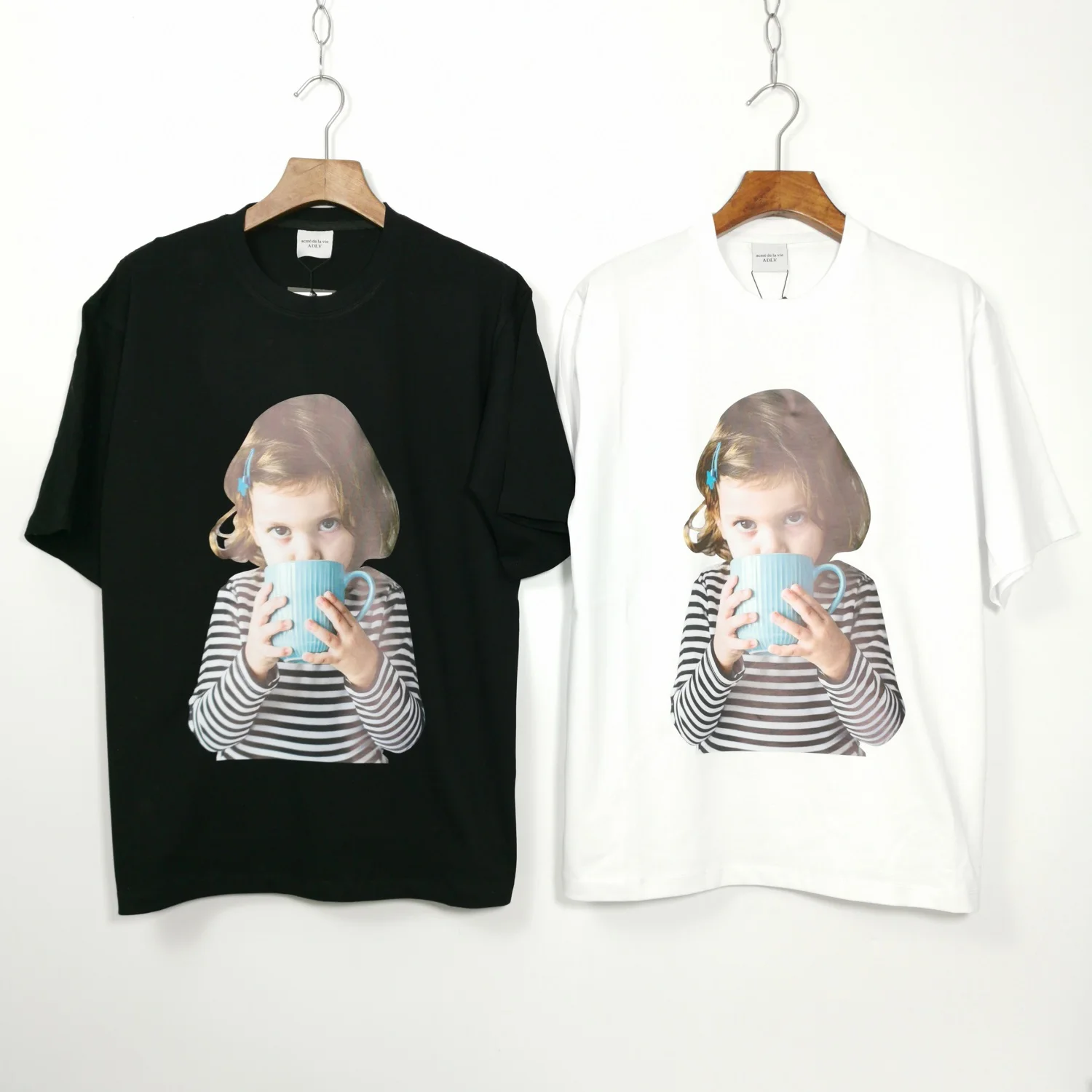 

Graphic t shirts Cotton Acme De La Vie Oversized Summer Streetwear European style little girl print Mens Casual Clothing