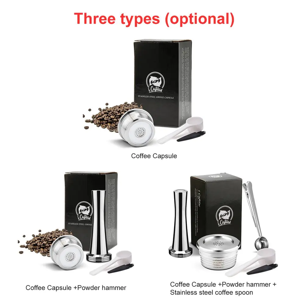 C&aacute;psula de caf&eacute; recargable de acero inoxidable, filtro de gotero, Compatible con DELTA Q/m&aacute;quina de caf&eacute;, env&iacute;o directo-2