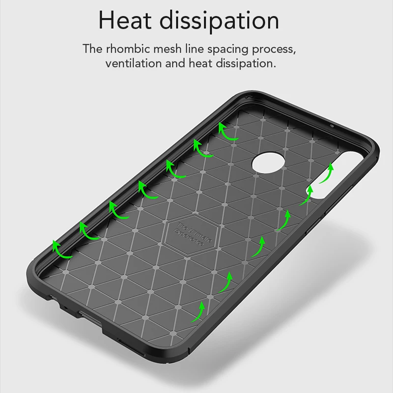 Чехол KEYSION для телефона Huawei P40 Lite E текстура углеродного волокна Противоударная