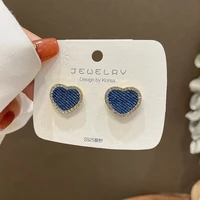 stylish cute set peach heart nail net red simple retro love earrings niche design temperament earrings korean earrings 2020