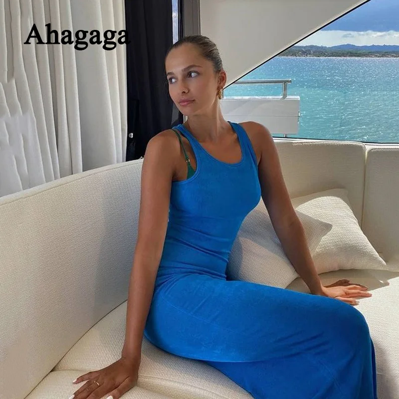 

Платье-футляр женское без рукавов, с круглым вырезом, летнее, 2021