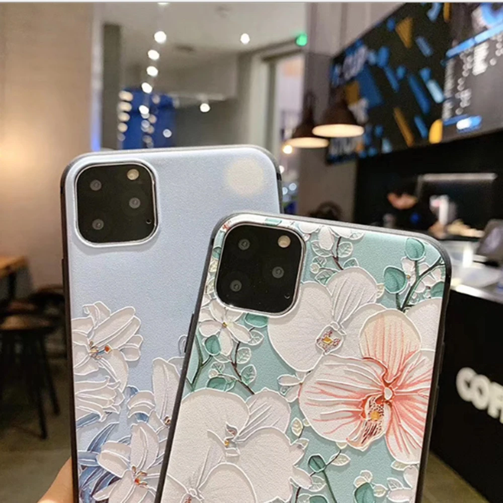 Модный противоударный чехол для телефона с цветочным рисунком Apple iPhone 11 Pro XR X XS Max 7