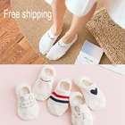 Носки женские хлопковые с забавными фруктами и силиконовыми вставками, Размеры 35-40, 5 пар