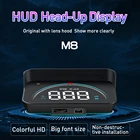 Универсальный дисплей на лобовое стекло M8 HUD, автомобильный Стайлинг, дисплей Hud Предупреждение о превышении скорости, проектор на лобовое стекло, система сигнализации, модель OBD2