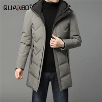 2021 winter brand business casual fashion long parka 90 white duck down coat men windbreaker jacket with hooded mens clothes