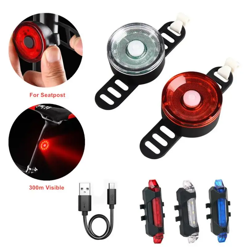 

USB Chargeable LED Mountain Bike Tail Light Taillight 350mA Battery MTB Safety Warning Bicycle Rear Light Bicycle Accessories