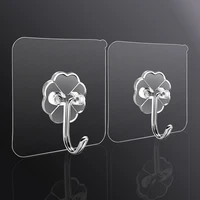 10pcs transparent wall hooks waterproof oilproof self adhesive hooks reusable seamless hanging hook for kitchen bathroom office