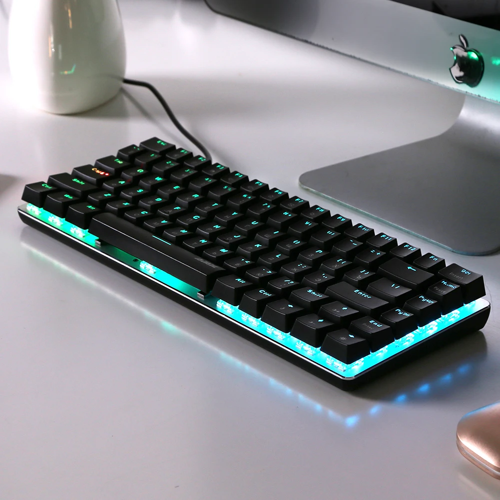 

Russian AK33 Mechanical Keyboard Anti-Ghosting Gaming Keyboard Blue Switch 82 Keys Wired Keyboard for PC Laptop Backlit RGB