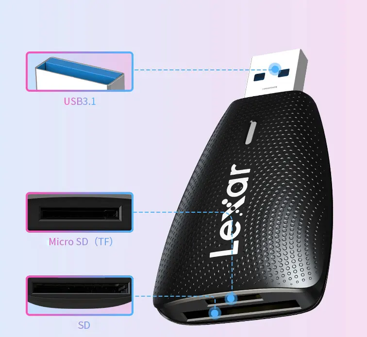 Оригинальный высокоскоростной USB 3 1 кардридер Lexar с двумя слотами SD Micro для карт