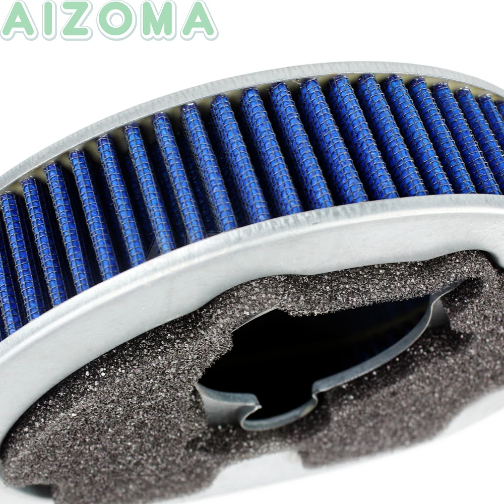 Motorcycle High Flow Air Filter Cleaner Blue for Harley Dyna FXD FXDS Touring Electra Wide Glide Road King 1995-1999 Bad Boy | Автомобили