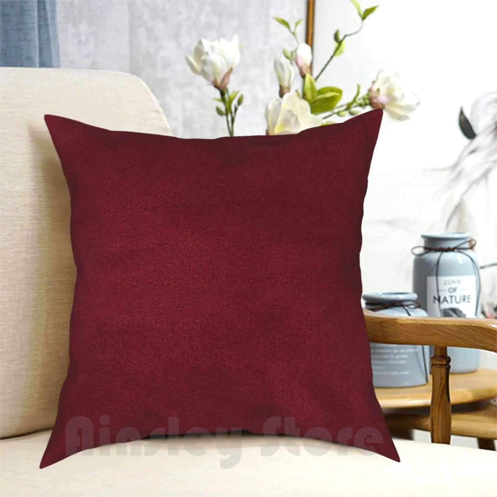 

Bordeaux Pillow Case Printed Home Soft Throw Pillow Bordeaux Color Colour Red Purple Wool Pattern Nice Pretty Cool