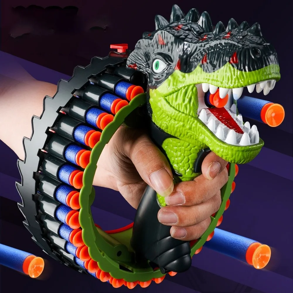 

Kids Toy Rapid Fire Dino Electric Continuous Launch Bullet Toy Pistol Children's Birthday New Year's Gift Toys to Relieve Stress