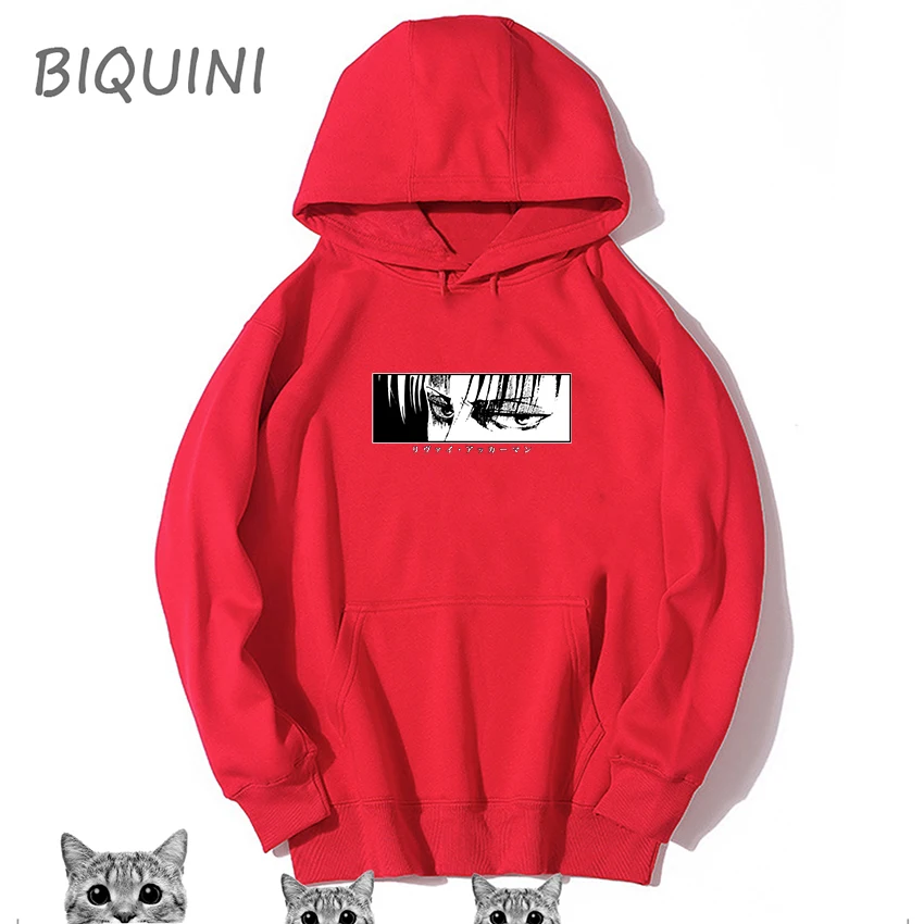 

Japanese Anime Attack on Titan Hoodies Levi Ackerman Pullover Hooded Sweatshirt Men's Long Sleeve Clothing Casual Loose Tops