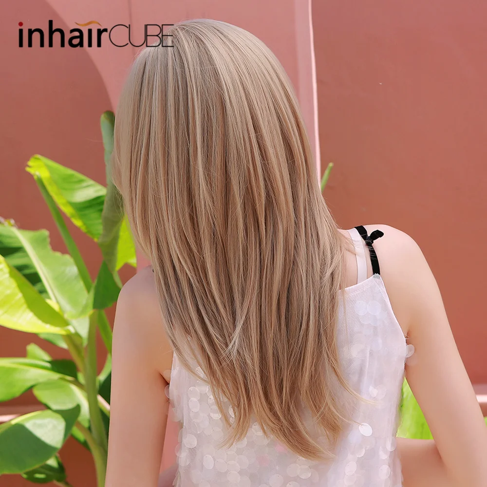 Inhaircube Длинные Ombre коричневые медовые светлые прямые волосы парик синтетические