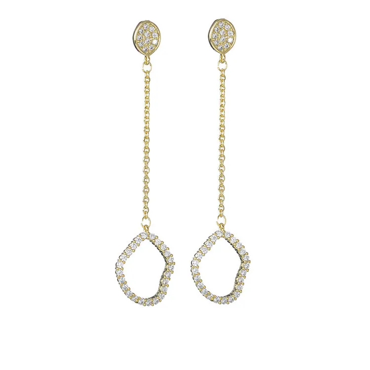 Оптовая продажа модные женские серьги-гвоздики с цирконом простой бренд милая